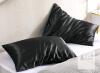 Bedsure Solid Satin Pillowcase Set - Black, Standard Size, 100% Polyester Satin - 2