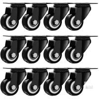 1.5" Swivel Caster Wheels, Plate Mount, 12 IN BOX