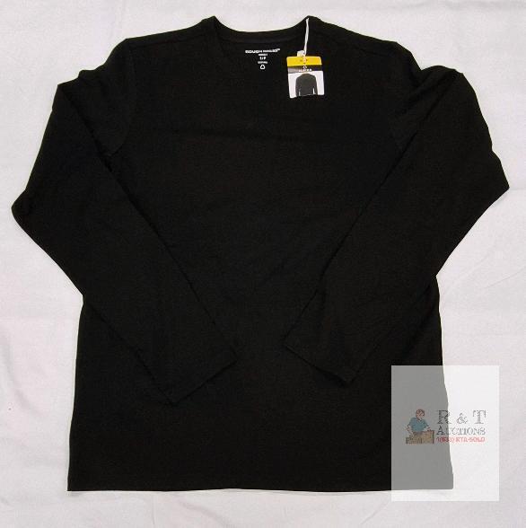 NEW Size SM ROUGH DRESS 1905521 Supima Long Sleeve Crew Neck Black T-Shirt,New with Tags