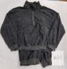 NEW JANPRINT Women's 2 Piece Black Lounge Set, Size Large, Half-Zip Pullover & Jogger Pants,