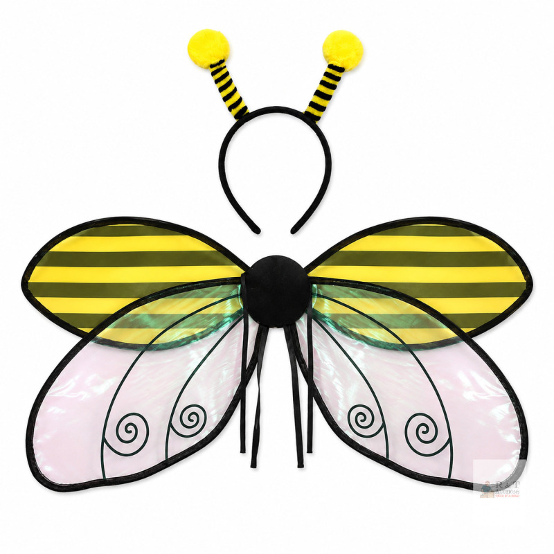 NEW ALIBBON Bumble Bee Costume Wings with Antenna Headband, Yellow & Black, Halloween/Cosplay
