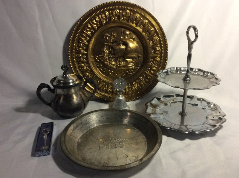 Vintage Metal Collection Brass Chrome Tin Silver Plate