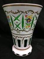 Vintage Bohemian Cut Crystal Flower Vase