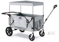 AMAIZOA Collapsible Utility Wagon with Canopy, 350 lb Capacity, Dual Adjustable Handles, Large All-Terrain Wheels