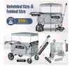 AMAIZOA Collapsible Utility Wagon with Canopy, 350 lb Capacity, Dual Adjustable Handles, Large All-Terrain Wheels - 2