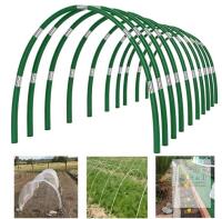 Fiberglass Garden Hoops Set &ndash; 10 Sets, 7mm Diameter, 7ft Length, Includes 50 Clips and 50 Stakes