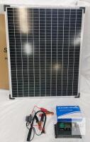100W 12V Monocrystalline Solar Panel Kit with Charge Controller, Cables, and Connectors