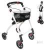 KMina PRO Rollator Walker 4-Wheel Folding Aluminum, Adjustable Height, Basket & Tray, 299 lb Cap