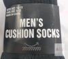 Men&rsquo;s Cushion Crew Socks, Black, Sz 10-13, Shoe Size 6-12, 3 Packs, Cushioned Sole - 2