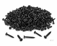 NEW 200pc M4 x 16mm Black Wood Screws &ndash; Phillips Flat Head
