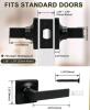 Modern Matte Black Passage Door Lever Handle Set with Square Rosette - 3