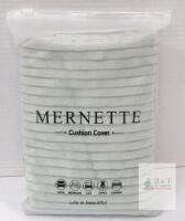 Mernette Corduroy Cushion Cover 18"x18" Bean Green 2-Pack, Polyester, Hidden Zipper