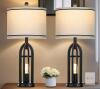 Cinyiriong TD-RW-384 27" Black Table Lamps with USB & AC Outlets, Set of 2