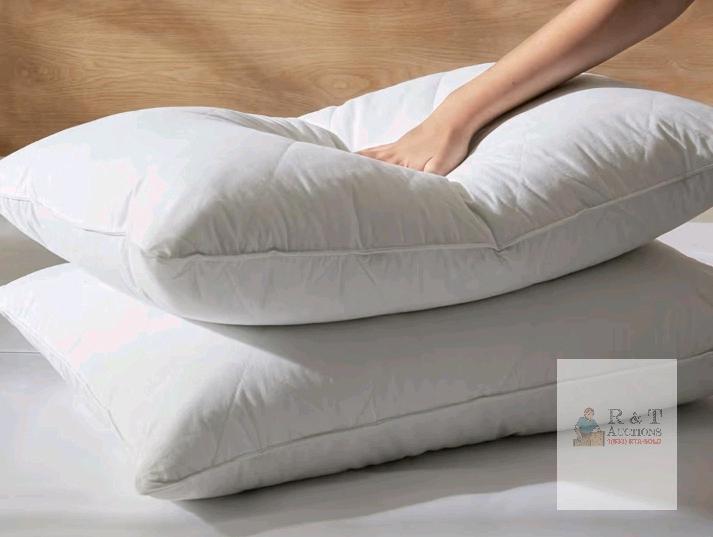 Three Geese King Size White Goose Feather Pillows, 2-Pack, Medium Firm, 20"x36", Cotton Cover