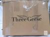 Three Geese King Size White Goose Feather Pillows, 2-Pack, Medium Firm, 20"x36", Cotton Cover - 3