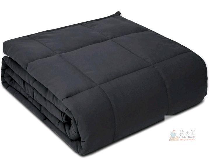 Pretty Night Weighted Blanket, 60x80 in, 12 lbs, Dark Grey, Glass Bead Fill, Polyester Shell