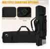 LASUK Tactical Double Rifle Case, 36" Black, 600D Nylon, MOLLE Webbing, Waterproof - 2