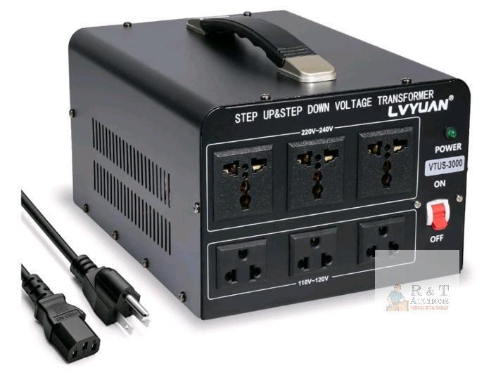 LVYUAN VTUS-3000VA 3000W Step Up & Down Voltage Transformer, 110V-120V to 220V-240V Converter