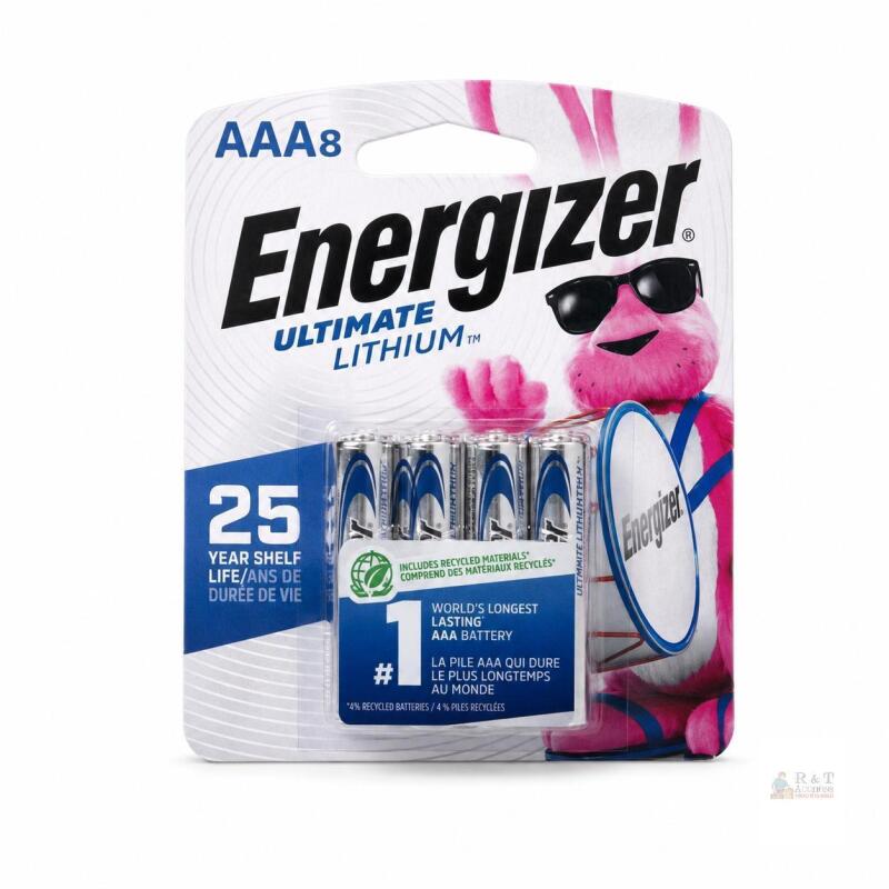 NEW 8 Energizer Ultimate Lithium AAA Batteries 1.5V Leak Proof, 25 Yr Shelf, Extreme Temp