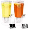 Lifewit 2-Pack 1 Gallon Hexagonal Beverage Drink Dispensers with Ice Core, BPA-Free, Clear