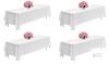White Polyester Rectangle Banquet Tablecloths 132"x90", Fits 72"x30" Tables, Set of 4