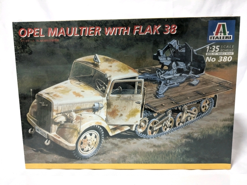 Vintage Sealed ITALERI Opel Maultier with Flak 1:35 Scale Model Kit No. 380