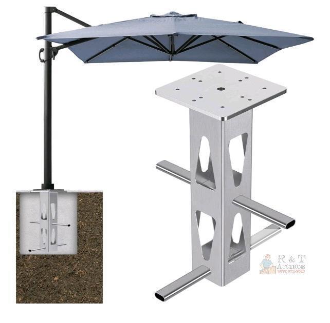 Dolibest Heavy Duty In-Ground Umbrella Base, Universal Steel Rustproof Stand