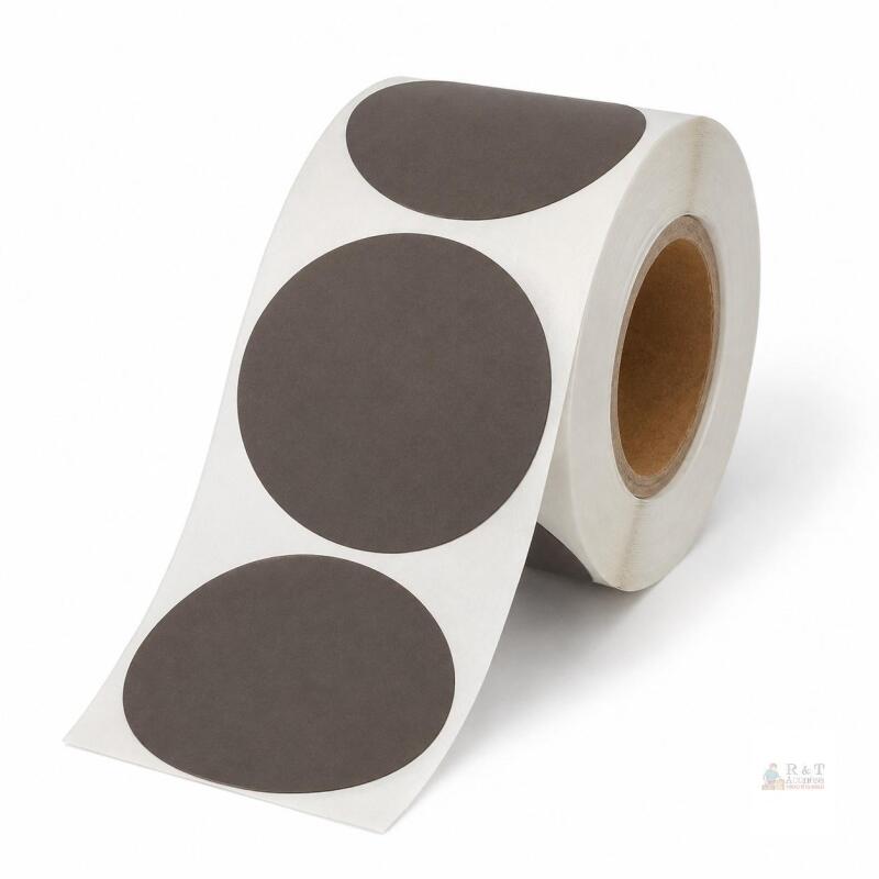 NEW 500pc 2" Round Direct Thermal Sticker Labels &ndash; Dark Taupe/Brown