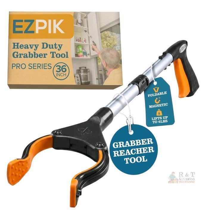 EZPIK Pro Series Heavy Duty Folding 36-Inch Grabber Reacher Tool, Magnetic Tip, 6 lb Capacity