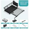 SANNO C33 Expandable Dish Drying Rack, Black Stainless Steel, 15.75" to 22" Length - 3