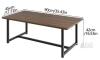 VERFARM Rectangular Industrial Coffee Table, Walnut Finish, 35.43" x 17.72" x 16.53" - 3
