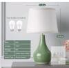 2 NEW Fenmzee Classic Table Lamp Set of 2, 19.4" Height, Green Ceramic Base, White Fabric Shade - 2