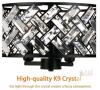 NEW Fridcko Home K9 Crystal 3-Light Semi-Flush Mount Ceiling Fixture, 12" Diameter, Modern Black Finish - 2