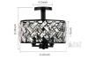 NEW Fridcko Home K9 Crystal 3-Light Semi-Flush Mount Ceiling Fixture, 12" Diameter, Modern Black Finish - 3