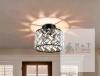FRIDEKO HOME Flush Mount Crystal Ceiling Light, 8.86" Diameter, Black Frame, K9 Crystal - 2