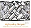FRIDEKO HOME Flush Mount Crystal Ceiling Light, 8.86" Diameter, Black Frame, K9 Crystal - 3