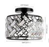 FRIDEKO HOME Flush Mount Crystal Ceiling Light, 8.86" Diameter, Black Frame, K9 Crystal - 4