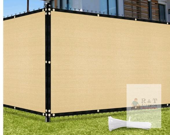 Beige HDPE Privacy Fence Screen Panel, 5' x 33' for Chain Link Fence, Zip Ties Included