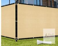 Beige HDPE Privacy Fence Screen Panel, 5' x 33' for Chain Link Fence, Zip Ties Included