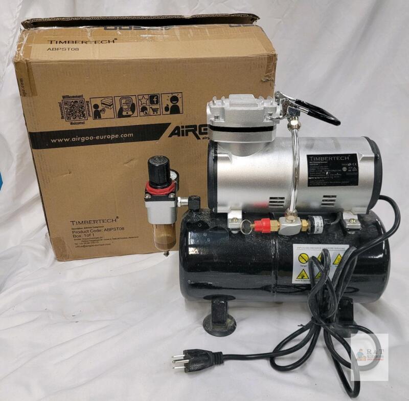 Timbertech ABPST06 Airbrush Compressor, 1/6 HP, 3L Tank, 58 PSI Max Pressure