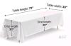 Set of 4 White 90"x132" Rectangular Polyester Tablecloths for 6-Foot Banquet Tables - 2