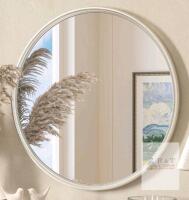 TETOTE 24" Round Wall Mirror with Brushed Aluminum Frame, Tempered Glass, Rust-Resistant