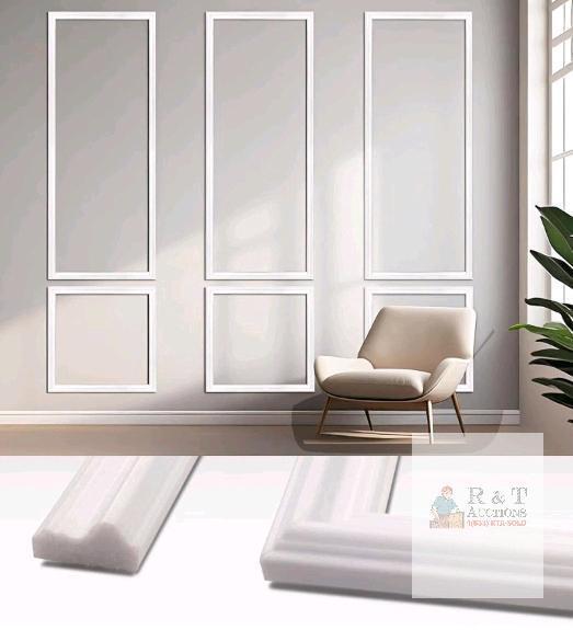 Peel-and-Stick Wall Moulding Trim Set, Lilvduybz, 30pcs, White, 0.83"x0.43", 60/70cm Lengths