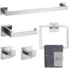 TNOMS 5-Piece Stainless Steel Bathroom Hardware Set, Wall Mounted, Brushed Nickel Finish