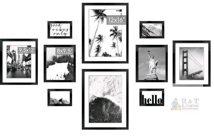 ArtbyHannah 10-Piece Black Gallery Wall Frame Set with Acrylic Covers