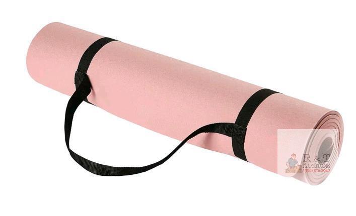 Pink TPE Yoga Mat 72"x24" 6mm with Carrying Strap, Textured Non-Slip Surface, Lightweight