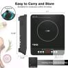VBGK 1800W Portable Induction Cooktop, 110V Single Burner, 7 Power Levels, Touch Control - 3