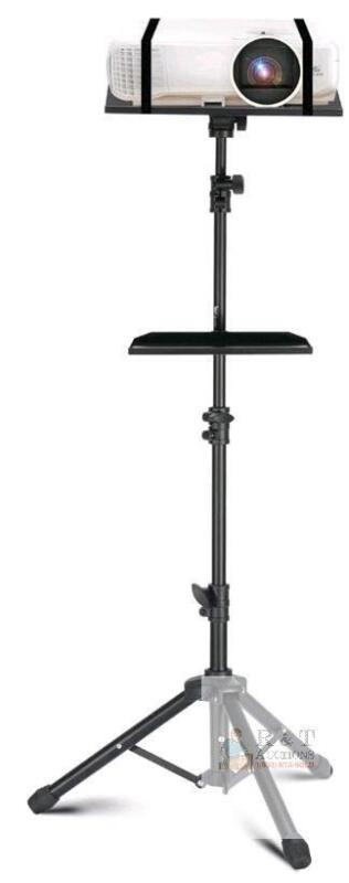 Lusweimi Projector Tripod Stand, Height Adjustable 26.7&ndash;50", 44 lbs Capacity, Phone Holder