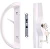 DC-0257S Sliding Door Handle Set with Keyed Lock, White Finish, New Condition