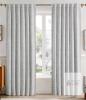 Beauoop Grey Floral Jacquard Blackout Grommet Curtains, 52x84 in, Set of 2